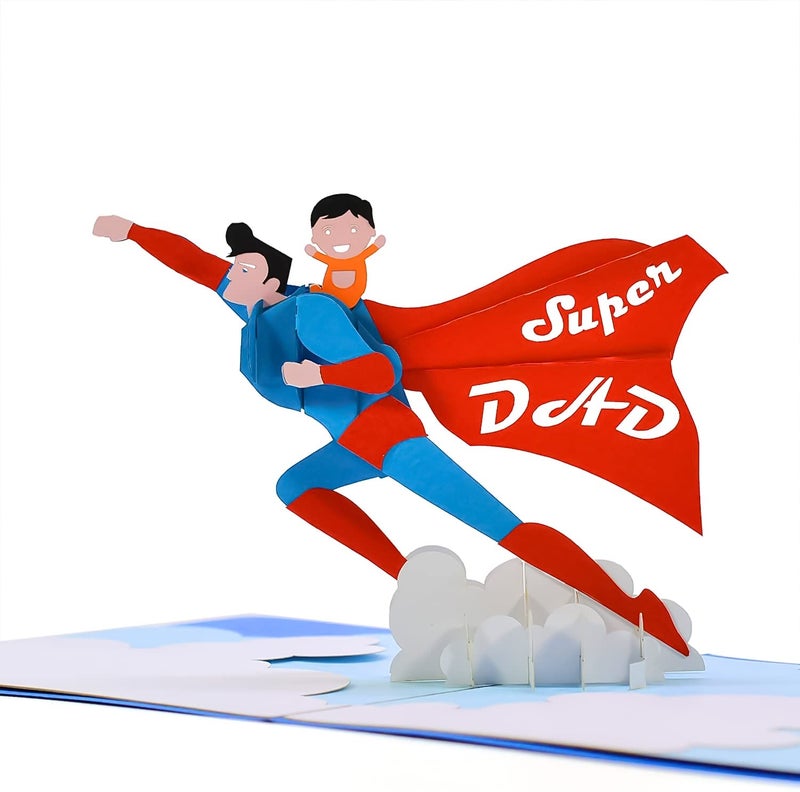 CUTE POPUP Super Dad 3D Popup card funny greeting gift for Husband, Dad, Father - Image 1